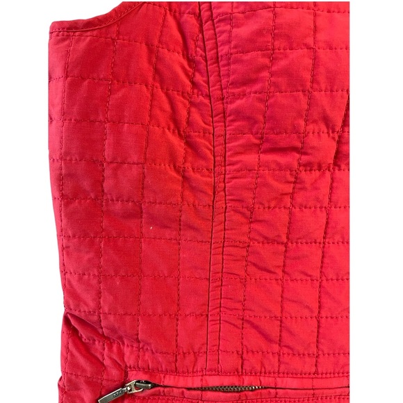 Chico's Red Quilted Zip Up Pocket Vest - Size 1 / Medium / 8 - Picture 7 of 12